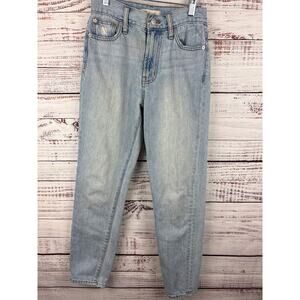 Womens Madewell Perfect Summer Jean Straight Light Wash Blue Ankle High Rise 24